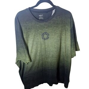 Next Mens 3XL T-Shirt Green Black Ombre Dip Dye Upper West Side Manhattan Cotton